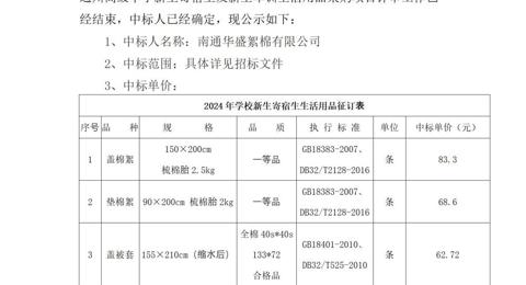 米兰·体育-米兰(中国)新生寄宿生及新生军训生活用品采购项目中标候选人公示
